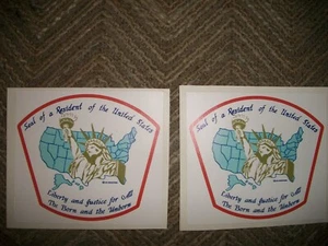 PRO LIFE DECAL - PRIDE BEING A U.S. CITIZEN.  "LIBERTY AND JUSTICE FOR ALL, 6 PK - Picture 1 of 2