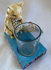 Jim Shore Heartwood Creek Cat Figurine with Votive Candleholder #4016368 2009