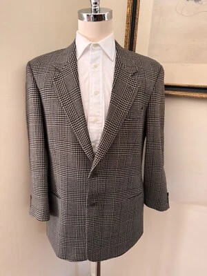 MANI BY GIORGIO ARMANI Made In Italy Vintage 2 Button Textured Check Jacket 41R - Image 1 of 4