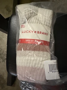 Lucky Brand Women's Super Soft Boot Socks 6 Pairs Brand New Sizes 5-10 Pink - Picture 1 of 1