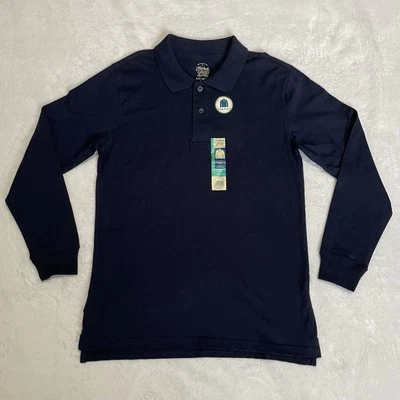 NUEVO Polo Glory Desteñido Manga Larga Azul Oscuro Jóvenes Niños Talla Grande 10/12 Nuevo con Etiquetas Foto 1 de 4