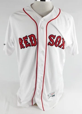 Camiseta branca Boston Red Sox Heath Hembree #37 usada em jogos MLB 150 patch 46 8 2019 - Imagem 1 de 4