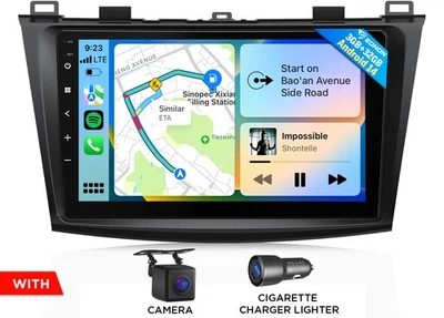 For Mazda 3 2010 2011 2012 2013 Car Stereo Android 14 9"GPS Radio Audio Free CAM - Image 1 of 4
