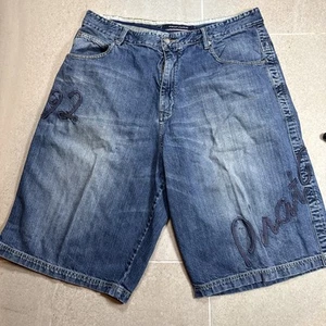 Men's Size 40 Vintage Phat Farm Jean Shorts Embroidered y2k Jorts Logo - Picture 1 of 9