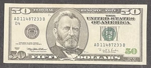 Series 1996 ~ Cleveland $50 Fifty Dollar Bill Note FRN ~ AD11487233B ~ - Picture 1 of 2