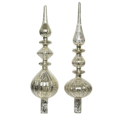 1 Christbaumspitze Glas 35cm Tannenbaumspitze Vintage Weihnachtsbaumspitze - Bild 1 von 2