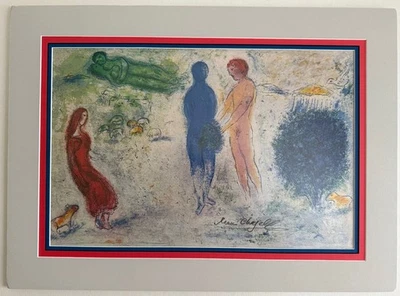 Impresión firmada a mano de Chagall, juicio de Chloe, mate Foto 1 de 4