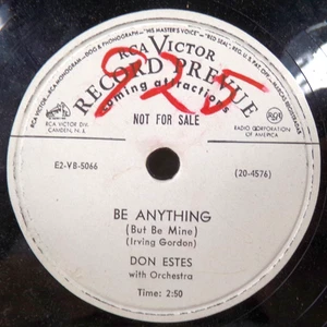 Don Estes 78 RPM Record RCA Victor Prevue Ev'rytime Be Anything White Label - Bild 1 von 3
