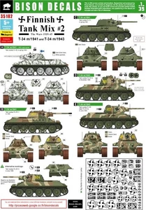 Bison Decals 1/35 Finnish Tank Mix #2 35182 T-34 WWII Decal Set - Bild 1 von 1