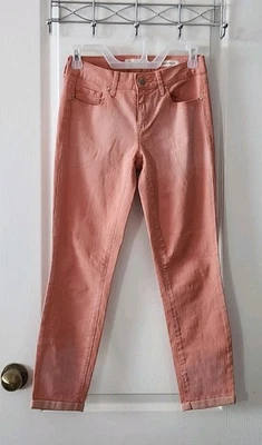 Jessica Simpson Peach Rolled Forever Skinny Crop Low-rise Jeans Stretch Size 26 - Image 1 of 4