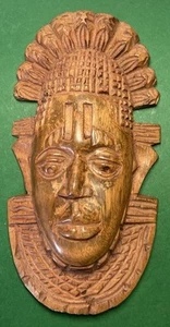 Beninesische nigerianische Benin FESTAC Maske handgeschnitzt Holz 25x13,5cm LUC - Bild 1 von 6