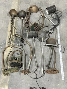 Large Lot of Industrial Machinist Gooseneck Lamps Dayton Ajusco Localite - Picture 1 of 17