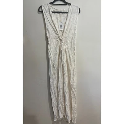 NWT L*Space Down The Line Beachwear Knot Front Cover-Up Cream Womens Size Medium - Image 1 of 4