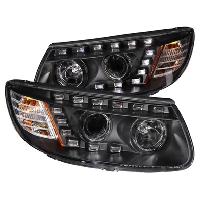 Anzo 111237 Black Clear Lens Projector w Halogen Bulb Headlights for 07 Santa Fe Foto 1 de 4