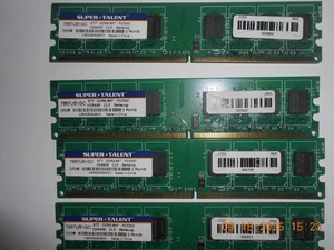 SUPER TALENT T667UB1GC 1GB 64x8 CL5 DDR2-667 PC5300 Memory - Picture 1 of 2