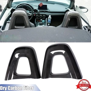 For Mazda MX5 MX-5 Miata ND 2016-2024 Dry Carbon Seat Back Cover Headrest Trims - Picture 1 of 9