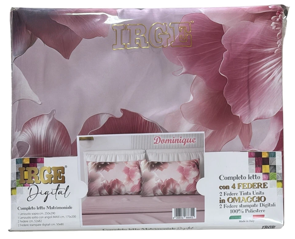 🛏️ Completo Letto Matrimoniale IRGE Digital con 4 Federe – Made in Italy - Immagine 1 di 4