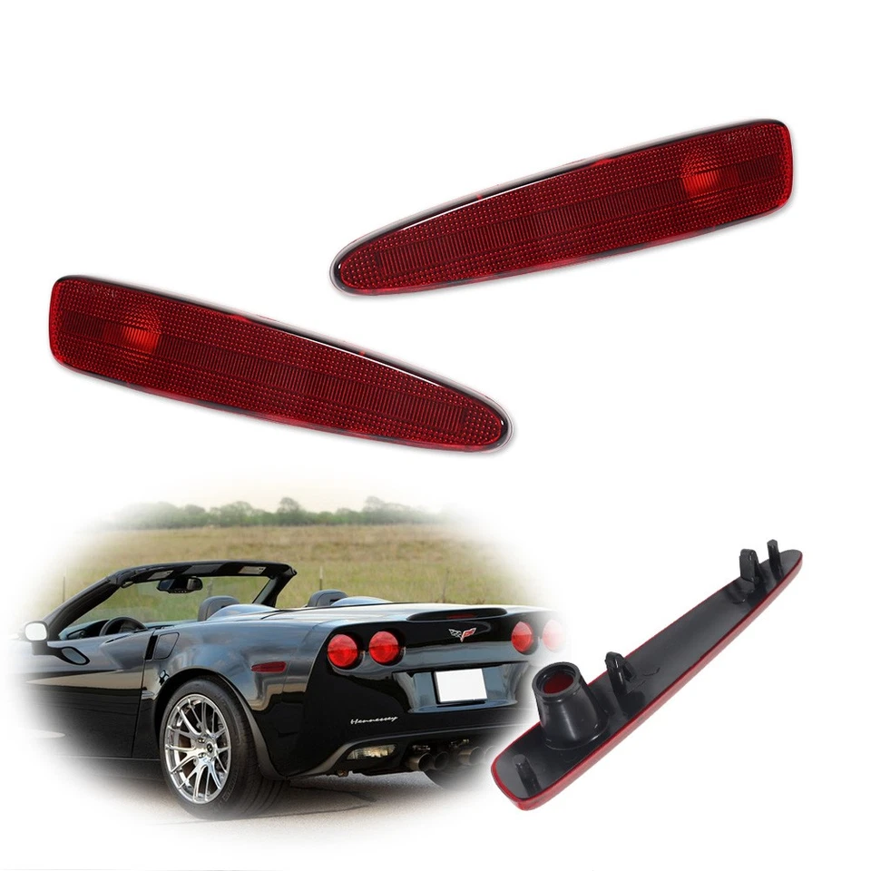 Kit de luzes de estacionamento marcador lateral lente vermelha traseira para Chevrolet Corvette C6 2005-2013 - Imagem 1 de 4