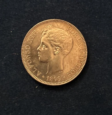 1899 Spain 5 Pesetas - Image 1 of 2
