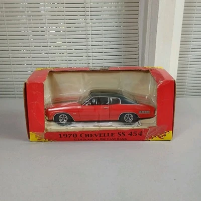 1970 Chevy Chevelle SS 454 Crown Premiums Red/White Stripes, 1:24 Diecast *READ* - Image 1 of 4