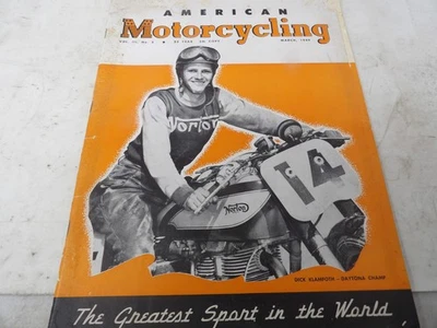 March 1949 American Motorcycling Magazine Dick Klamfoth - Image 1 of 3