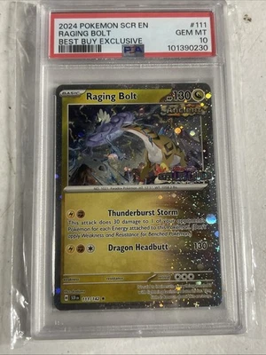Pokémon Raging Bolt 111/142 Best Buy Promo Stellar Crown Stamped PSA 10 Pop 113 - Image 1 of 2