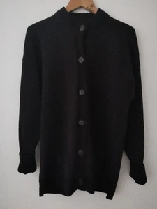 Vintage Le Tricoteur Guernsey Wool Traditional Black Cardigan Size Large  - Picture 1 of 12