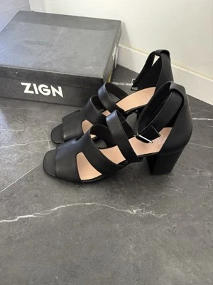 Zign Sandalen Schwarz Leder Gr 41 Neu Zalando Pantoletten Pumps - Bild 1 von 2