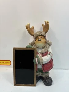Large Reindeer Christmas Countdown Chalkboard Decoration Moose Figure - Picture 1 of 6