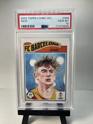 2022 Topps Living Set UCL #468 Gavi RC PSA 10 GEM MINT SPAIN Barcelona - Image 1 of 2