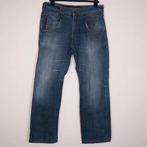 Psycho Cowboy Brand Men's Blue BURNSIDE Loose Fit Straight Jeans W34 L32 - Picture 1 of 15