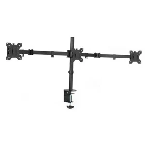 Triple Monitor Adjustable Desk Mount, Articulating Tri Stand, Holds 3 Black - Picture 1 of 7