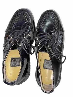 Plataforma Unisex Tuk Talla 8 Cuero Negro Viva Mondo Creeper Sucio Dañado Foto 1 de 4