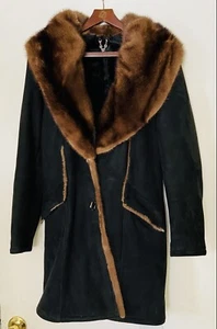 HARMANLI LEDER & FELL Mantel schwarz - Bild 1 von 9