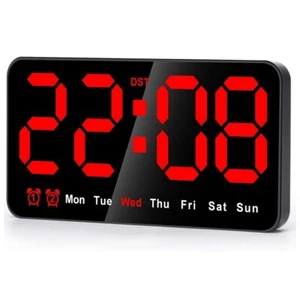 Orologio digitale da parete, orologio digitale a 9 LED, display grande con 12/24 ore, 5493 - Foto 1 di 9