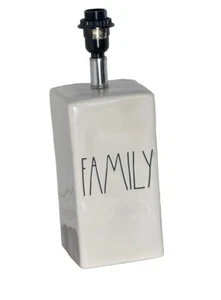 Rae Dunn “FAMILY” Table lamp Ceramic Natural Lamp Farmhouse Lamp No Shade - Picture 1 of 15