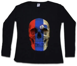 CLASSIC SLOWENIA SKULL FLAG DAMEN LANGARM T-SHIRT Fahne Slowenien - Picture 1 of 1
