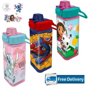 500ml Leakproof Square Plastic Water Bottles with Handles Travel Kids Gift 3+Y - Picture 1 of 10