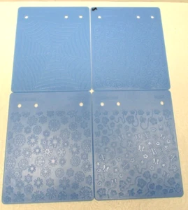 Fiskars Texture Plates LOT of 4 Textures WEBBING WHIMSY FILIGREE RAIN PARTY VINE - Picture 1 of 4