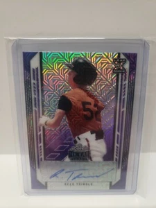 REED TRIMBLE 2021 LEAF METAL DRAFT PURPLE MOJO XRC AUTO #D/7 BALTIMORE ORIOLES - Picture 1 of 2