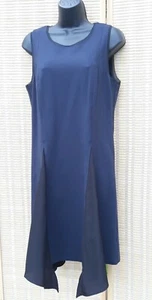 Vestido de punto azul sin mangas Simply Vera Wang adorno pañuelo dobladillo talla M - Imagen 1 de 12