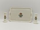 Vintage Ceramic Crested Ware Sunderland Small Tray Candle Holders