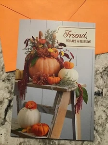 HAPPY THANKSGIVING FRIEND You Are A Blessing 5.5”x8” Hallmark Greeting Card - Picture 1 of 8