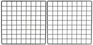 Set of 2 Mini Black Grid Panel 14 Inches W x 14 Inches H 1.5 Inch Squares - Picture 1 of 2