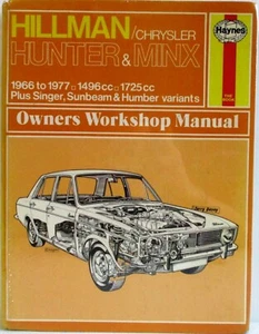 Haynes - Hillman / Chrysler Hunter Y Minx 1966 A 1977 Manual Del Propietario - Imagen 1 de 7