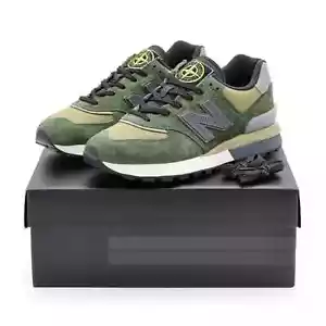 U574LGIL Stone Island New Balance 574 Legacy Dark Green Khaki Brown Grey (Men's) - Picture 1 of 10