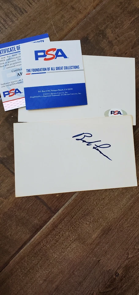 BOB LEMON SIGNED 3X5 INDEX CARD CLEVELAND INDIANS YANKEES WHITE SOX HOF PSA DNA  - Image 1 of 1