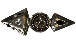 Patricia Locke Signed Silver Plated Swarovski Crystal Arrow Brooch Pin 2" - Picture 1 of 6