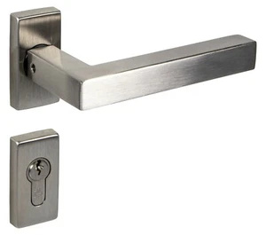 Door Handle Stainless Steel Rosette Set Door Fitting Square MAILAND 102 PZ - Picture 1 of 9
