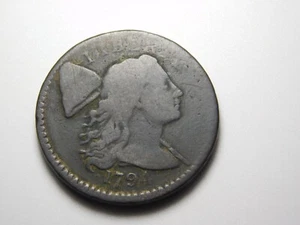 OLD US COIN 1794 LIBERTY CAP FLOWING HAIR LARGE CENT SLIGHTLY OFF CENTER ERROR - Picture 1 of 7
